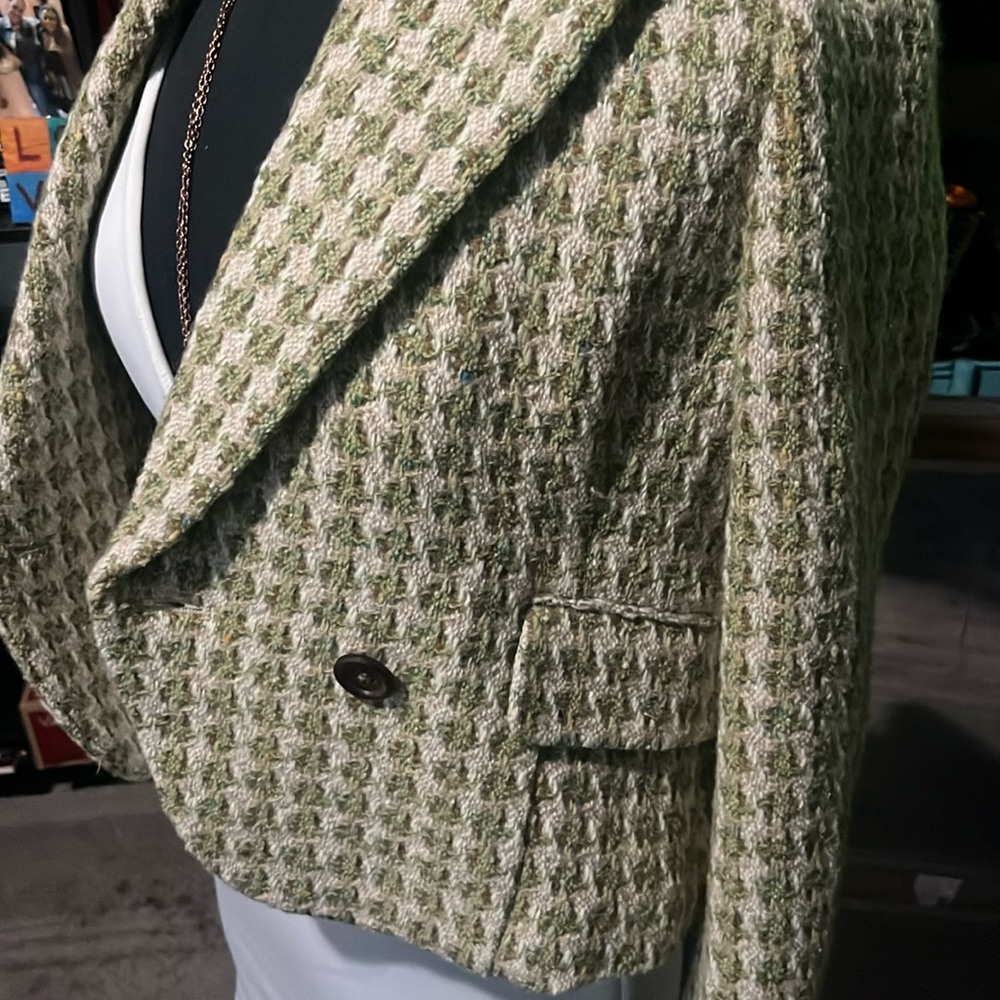 Wool plaid suit jacket from Banana Republic.